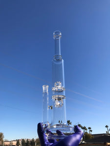 Hollow foot Natural perc w/Double Perc straight tube